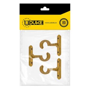 ACCESORIO CORTINERO SOPORTE MURO DORADO DE 1 PAQ X 3 UDUKE
