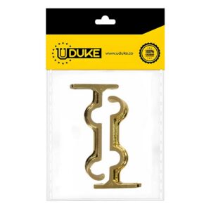 ACCESORIO CORTINERO SOPORTE MURO DOBLE DORADO DE 3/4 PAQ X 2 UDUKE