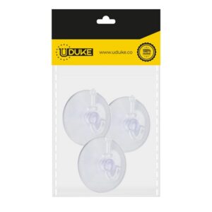 CHUPA ADHESIVA TRANSPARENTE # 4 CON GANCHO PLASTICO PQT X 3 UDUKE