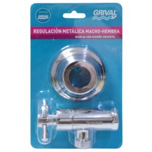 LINEA GRIVAL LLAVE REGULACION METALICA CRUCETA MACHO-HEMBRA 1/2"-1/2"(797343331) (PAQ X 3)