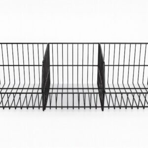 EXHIBIDOR UDUKE CANASTILLA NEGRA CON SOPORTE DE BANDEJA PARA ESTANTERIA(90X37X25CM) HT3245