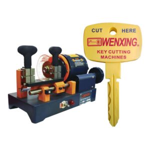 MAQUINA DUPLICADORA DE LLAVES MARCA WENXING REF 218D + LLAVE PUBLICITARIA AMARILLA