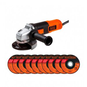 PULIDORA BLACK & DECKER 4 1/2 650W (G650-B3) + 10 DISCOS FINOS (BD8063) (G650-B3F)