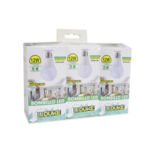 COMBO X 3 BOMBILLO LED 12W UDUKE LUZ DIA E27 MULTIVOLTAGE (6500K)(HT80398)