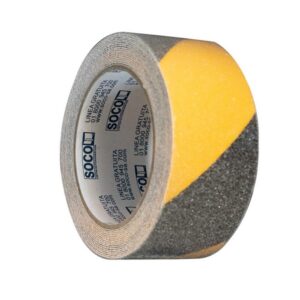 CINTA ADHESIVA ANTIDESLIZANTE SOCO 2" X 5 MTS (AMARILLA/NEGRA) PARA DEMARCACION (3510)