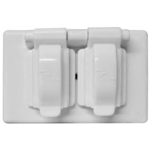 TAPA PLASTICA PARA TOMA DOBLE BLANCA PARA EXTERIOR (INTEMPERIE)(U03F)