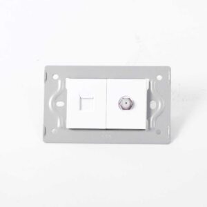 TOMA TELEFONO + TV LUXOR BLANCA INTERCAMBIABLE SIN TAPA (V9-036)