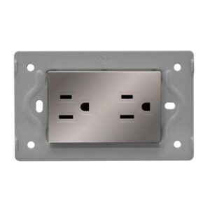 TOMA DOBLE LUXOR GRIS INTERCAMBIABLE SIN TAPA DUKE ENERGY (V3-014)