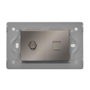 TOMA TELEFONO + TV LUXOR GRIS INTERCAMBIABLE SIN TAPA DUKE ENERGY (V3-036)