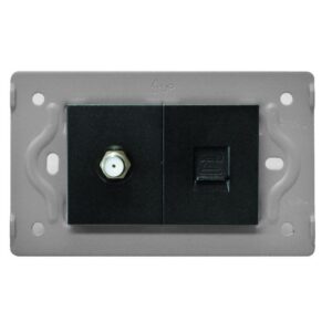 TOMA TELEFONO + TV LUXOR NEGRA INTERCAMBIABLE SIN TAPA DUKE ENERGY (V17-036)