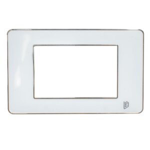 TAPA LUXOR BLANCA Y BORDE CROMADO CUADRADA DUKE ENERGY (V3-02AB)