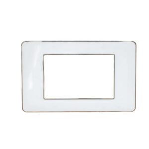 TAPA LUXOR BLANCA Y BORDE CROMADO CRISTAL ACRILICA CUADRADA (V3-02AB)