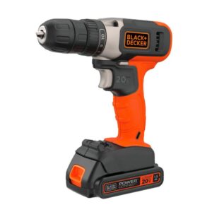 TALADRO BLACK Y DECKER DE 3/8 INALAMBRICO ION DE LITIO 20V 1 VELOCIDAD VVR 0-600RPM(BCD702C1)