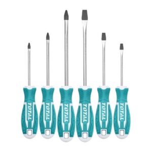 JUEGO DESTORNILLADORES X 6 PCS CROMO VANADIUM PUNTA IMANTADA TOTAL (THT250606)