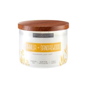 VELA 14.75 OZ ESSENTIAL ELEMENTS VANILLA & SANDALWOOD CANDLE LITE (4472344)
