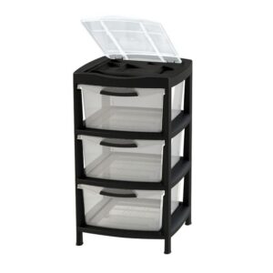 GAVETERO GRANDE TAPA ORGANIZADORA 3 GAVETAS NEGRO RIMAX (6497)