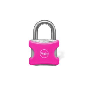 CANDADO YALE ENCAUCHETADO FUCSIA 25MM ALUMINIO (8861)