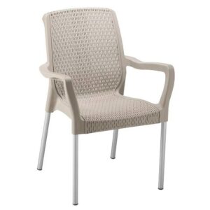 SILLA SHIA CON BRAZOS TAUPE RIMAX (9404)