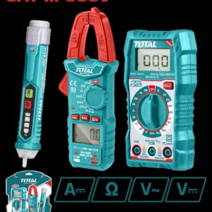 KIT MEDIDOR DE CORRIENTE DIGITAL INCLUYE PROBADOR - TESTER - PINZA SUPER SELECT TOTAL (TMT43028)