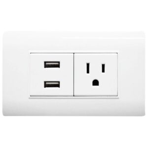 LINEA BK PLUS BLANCA INCRUSTAR TOMA SENCILLO + 2 USB (118K-36) (HT20686)