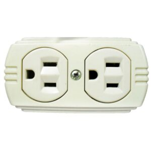 TOMA DOBLE T/L SOBREPONER CON P-TIERRA BEIGE UDUKE (RETIE-FL)(HT20523)