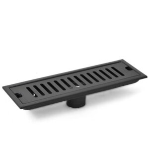 REJILLA SIFON PISO CORRIENTE ACERO INOXIDABLE NEGRA 10x30CM UDUKE (HT1587)