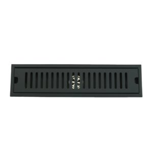 REJILLA SIFON PISO CORRIENTE ACERO INOXIDABLE NEGRA 10x40CM UDUKE (HT1589)