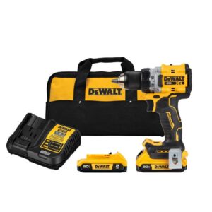 TALADRO ATORNILLADOR RECARGABLE DEWALT 2 BATERIAS 2AH 1/2 20V COMPACTO PREMIUM (DCD800D2-B3)