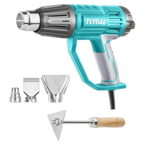 PISTOLA CALOR CON TEMPERATURA AJUSTABLE PANTALLA LCD 1600W INCLUYE 3 BOQUILLAS Y 1 RASCADOR INDUSTRIAL TOTAL (UTB16056)