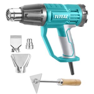 PISTOLA CALOR CON TEMPERATURA AJUSTABLE 1600W INCLUYE 3 BOQUILLAS Y 1 RASCADOR INDUSTRIAL TOTAL (UTB16045)