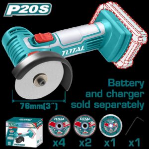MINI PULIDORA 3" INALAMBRICA 20V INCLUYE 7 DISCOS INDUSTRIAL BATERIA Y CARGADOR SE VENDEN POR SEPARADO TOTAL (TAGLI7601)