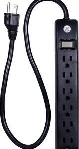 TOMA MULTIPLE GENERAL ELECTRI 6 SALIDAS NEGRO CABLE 2FT (GE14831)