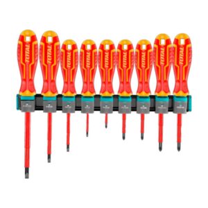 DESTORNILLADOR AISLADO 1000V INDUSTRIAL AMARILLO-ROJO JUEGO X 9 PZS INDUSTRIAL SUPER TOTAL (THTIS596)