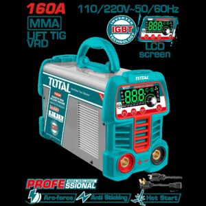 SOLDADOR INVERSOR DIGITAL 160A (MMA-LIFT TIG-VRD) 110-220V INDUSTRIAL SUPER TOTAL (UTW216069)