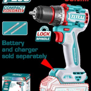 TALADRO INALAMBRICO 1/2 20V 66NM INCLUYE 2 PUNTA TALADRO BATERIA Y CARGADOR SE VENDE POR SEPARADO INDUSTRIAL SUPER TOTAL (TDLI206681)