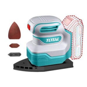 LIJADORA DE PALMA ORBITAL ROTATIVA INALAMBRICA 20V 12000 RPM INCLUYE 9 LIJAS INDUSTRIAL SUPER TOTAL (TPSLI2014)