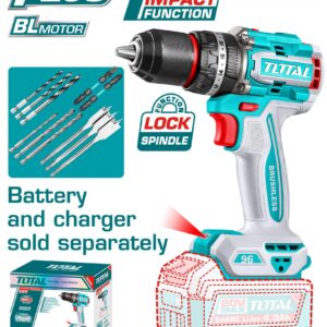 TALADRO INALAMBRICO 1/2 20V 96NM INCLUYE 11 PUNTA ACCESPRIOS BATERIA Y CARGADOR SE VENDE POR SEPARADO INDUSTRIAL SUPER TOTAL (TIDLI209681)