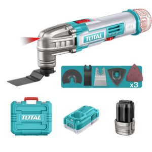 MULTIHERRAMIENTA INALAMBRICA OSCILANTE 16V + 2 BATERIAS 2.0 AH + CARGADOR Y ACCESORIOS INDUSTRIAL SUPER TOTAL (UTMLI16222)