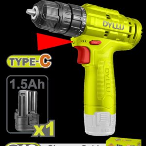 TALADRO INALAMBRICO 3/8 12V 20NM INCLUYE 1 BATERIA 1.5AH CARGADOR NO INCLUIDO DYLLU (DTCDS510)