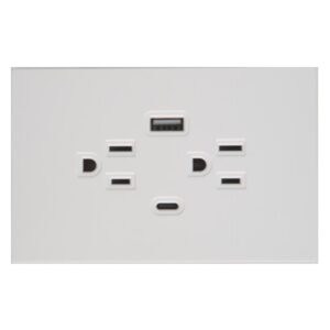 TOMA DOBLE + TIPO USB + TIPO C TERRA BLANCA UDUKE (V7-032)