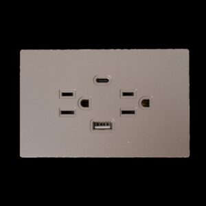 TOMA DOBLE + TIPO USB + TIPO C TERRA GRIS UDUKE (V8-032)