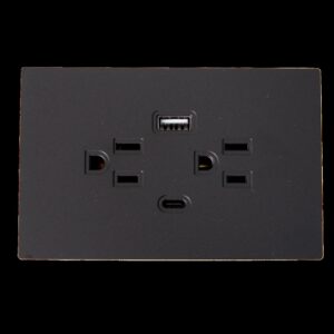 TOMA DOBLE + TIPO USB + TIPO C TERRA NEGRA UDUKE (V6-032)