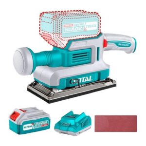 LIJADORA DE PALMA INALAMBRICA 3-1/2 X 7" 20V INCLUYE 1 BATERIA 4.0AH , CARGADOR Y 5 LIJAS INDUSTRIAL SUPER TOTAL (UTFSLI20311)