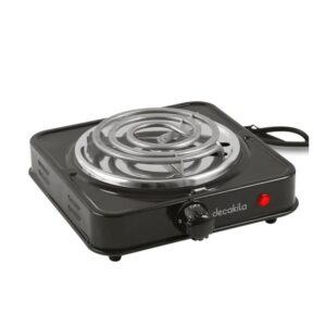 ESTUFA ELECTRICA PORTATIL 1 PUESTO 120V 1000W (21X24X7.5CM) DECAKILA (KUCC001B)