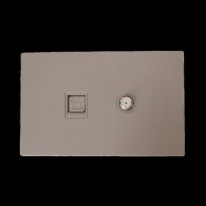 TOMA TELEFONO + TOMA TV TERRA GRIS UDUKE (V8-036)