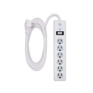 TOMA MULTIPLE X 6 CON SUPRESOR DE PICOS PROTECCION 800 JOULES GENERAL ELECTRIC CABLE 3 MTS CALIBRE 14 ENCHUFE PLANO (GE14092)