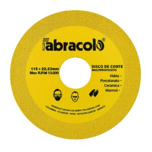 DISCO CORTE VIDRIO Y CERAMICA ABRACOL MULTIPROPOSITO (115X22.23MM)(SEDIDCH00062)