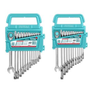 LLAVE MIXTA CON RACHE FLEXIBLE 8 - 19 MM JUEGO X 12 PZS + LLAVE MIXTA CON RACHE FIJO 8-19MM JUEGO X 12 PZS INDUSTRIAL SUPER TOTAL (THT103RK246)