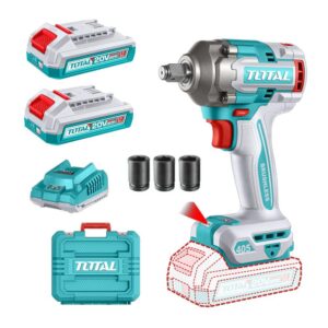 PISTOLA IMPACTO INALAMBRICA 1/2" 20V 405NM INCLUYE 3 COPAS 17,19,21, 2 BATERIAS 1 CARGADOR INDUSTRIAL SUPER TOTAL (UTIWLI2045)