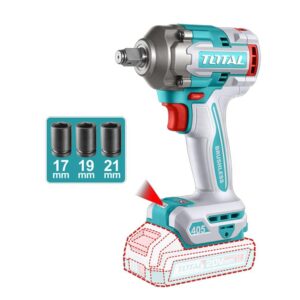 PISTOLA IMPACTO INALAMBRICA 1/2 20V 405NM INCLUYE 3 COPAS 17,19,21, BATERIA Y CARGADOR SE VENDEN POR SEPARADO INDUSTRIAL SUPER TOTAL (TIWLI20451)